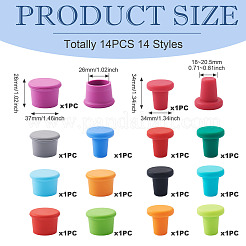 14шт. 14-х видов силиконовая пробка для бутылки&nbsp;AJEW-TA0002-54