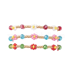 3 шт. браслеты из стеклянных бусин для женщин&nbsp;BJEW-MZ00241