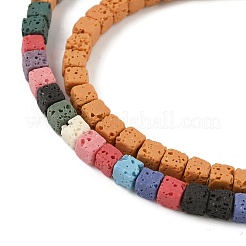 Нити бусин из искусственного камня лавы ручной работы&nbsp;PORC-P032-01A-M