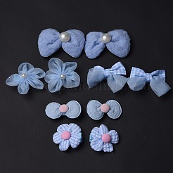 5 пара 5 стильных заколок крокодил из полиэстера с бантом и цветком PHAR-C012-01D