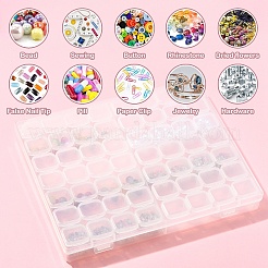 1 шт прозрачный пластиковый контейнер для бисера с 56 сетками&nbsp;CON-YW0001-86
