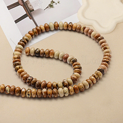 1 нить рондель из натуральной яшмы с рисунком&nbsp;G-PA0001-67