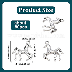 80 шт. подвески в виде лошади из сплава в тибетском стиле&nbsp;TIBEP-PH0001-86