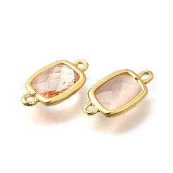 Латунные паве стеклянные прямоугольные звенья соединительные подвески&nbsp;STAS-K295-05G