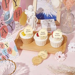 21 шт. тема дня рождения зеркальный эффект акриловый вставка для кекса на день рождения украшение карты&nbsp;AJEW-SP0001-75