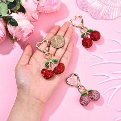 Подвеска из полимерной глины с вишнями&nbsp;HJEW-YW00142-01