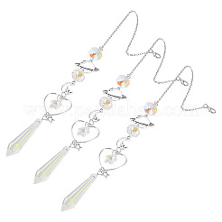 3 шт. подвесные украшения в виде планеты и луны из сплава&nbsp;HJEW-TA00367