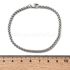 Браслеты из нержавеющей стали 304 с цепочкой из пшеницы&nbsp;BJEW-M187-12-G