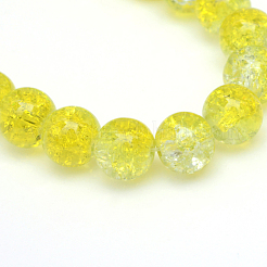 Выпечки нарисованные потрескивание стеклянные бусины пряди&nbsp;X-CCG-S001-6mm-04