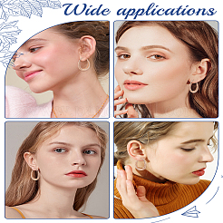 1 пара овальных серег-колец из латуни для женщин&nbsp;EJEW-LP0001-36KCG