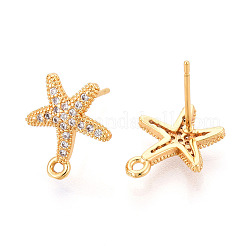 Латунные серьги-гвоздики из циркония&nbsp;KK-N263-24B-G