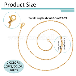 20 шт. набор из 2 цепочек из нержавеющей стали 304&nbsp;MAK-NB0001-19