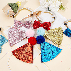 Полиэстеровые галстуки-бабочки для собак и праздничная шапочка AJEW-DR0001-60