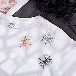 3шт брошь из двухцветного сплава со стразами&nbsp;JEWB-WR0001-05