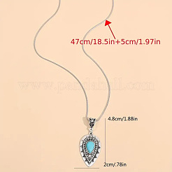 Ожерелья с подвеской из синтетической бирюзы в стиле бохо-слезы для женщин&nbsp;FS-WG1BE40-01