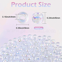 500шт акриловые бусины с УФ-покрытием&nbsp;OACR-SP0001-85B