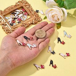 40шт 4 цвета сплава эмали подвески на шпильке&nbsp;ENAM-CJ0002-47