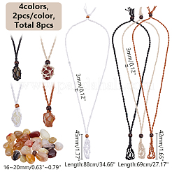 8 шт. регулируемый вощеный шнур макраме мешочек пустой держатель для камней изготовление ожерелья&nbsp;NJEW-WR0001-01