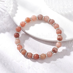 Браслеты из натуральных фиолетовых бусин авантюрина для женщин&nbsp;BJEW-JB12625-02