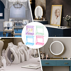 4 комплект двухцветных непрозрачных акриловых подставок для сережек&nbsp;EDIS-PH0001-44