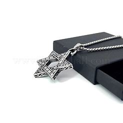 Ожерелья из нержавеющей стали с подвеской в виде звезды Давида в стиле хип-хопа для мужчин и женщин&nbsp;WQ5480