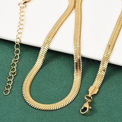 Цепочки-елочки из нержавеющей стали 201 с вакуумным покрытием PVD&nbsp;X-NJEW-M187-06G