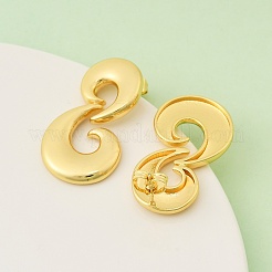 Серьги-гвоздики из латуни в форме двойной луны&nbsp;EJEW-F389-18G