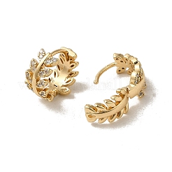 Серьги-кольца из латуни с микропаве из кубического циркония EJEW-L271-07KCG-01