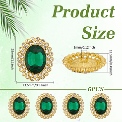 6 шт. стеклянных пуговиц на ножке&nbsp;BUTT-MA0001-17