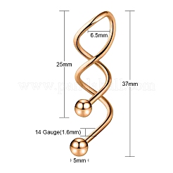 Спиральная штанга из нержавеющей стали 316&nbsp;AJEW-G042-02RG