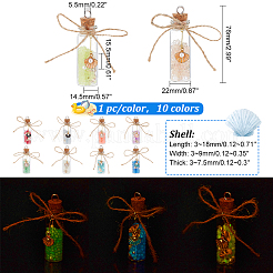 Светящиеся бусы в подвесных украшениях из стеклянных бутылок&nbsp;HJEW-AB00276
