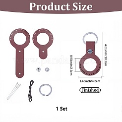 1 комплект застежек-подвесок для кошелька из коровьей кожи&nbsp;PURS-CL0001-26B