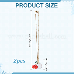 2 шт. подвесные украшения из вишневого сплава и стекла&nbsp;HJEW-DR00234