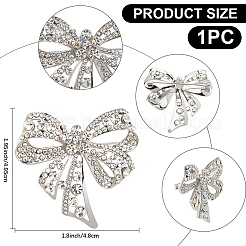 1 шт. булавки-банты из сплава со стразами для лацкана одежды&nbsp;JEWB-CP0001-43