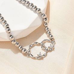 Браслеты из латунных круглых бусин&nbsp;BJEW-H627-01P