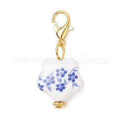 6 шт. двухцветных фарфоровых подвесных украшений&nbsp;HJEW-JM03938-02