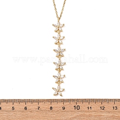 Латунный хрустальный кулон в виде цветка с кристаллами&nbsp;NJEW-C110-01G