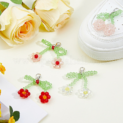 8 шт. 4 стиля подвесных украшений из вишневого стекла&nbsp;HJEW-HS0001-04