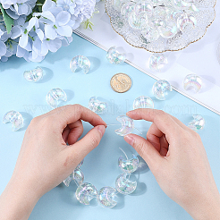 60шт УФ-покрытие прозрачные акриловые бусины&nbsp;PACR-SP0001-01