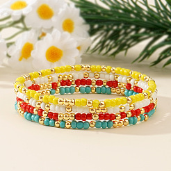 4шт набор из латунных и стеклянных бусин в стиле бохо&nbsp;VZ3169