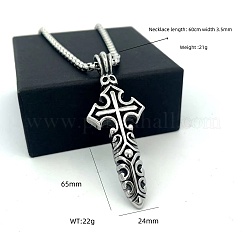 Винтажный кулон в виде креста и короткого меча из нержавеющей стали 304 для мужчин.&nbsp;HZ0891