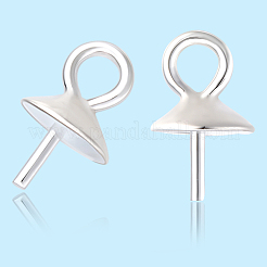 20 шт. 925 подвески-булавки с жемчужинами из стерлингового серебра&nbsp;STER-BBC0007-64S-02