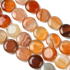 Плоские круглые драгоценный камень натуральный красный агат камень бисер пряди&nbsp;X-G-S110-03