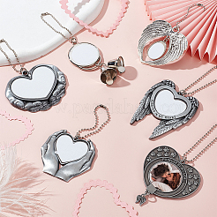 6 комплект 6 стилей цинковый сплав термоперенос сублимационная заготовка подвеска украшения&nbsp;AJEW-GA0007-54