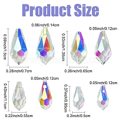 40 шт. 4 стиля стеклянных подвесок&nbsp;GLAA-YW0005-07