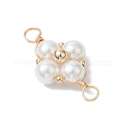 Стеклянный жемчуг медная проволока обернутая цветочная подвеска-коннектор&nbsp;PALLOY-JF03048-01