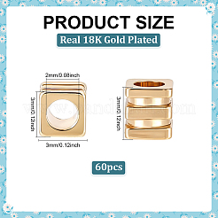 60 шт. Латунные дистанционные бусины&nbsp;KK-ME0003-77