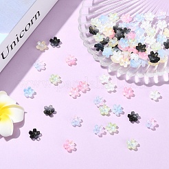 30шт гальванические прозрачные стеклянные бусины&nbsp;GLAA-YW0005-02A