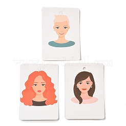 112 шт. прямоугольник с рисунком девушки из бумаги для демонстрации сережек&nbsp;DIY-PH0013-45