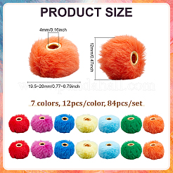 84 шт. 7 цвета имитация кроличьей шерсти европейские бусины&nbsp;FIND-PH0027-67